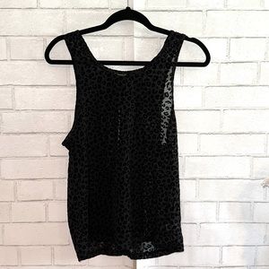 Women’s ZYIA Active Black Leopard Mesh Tank